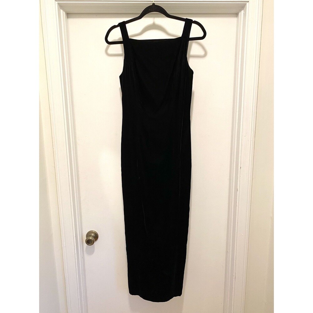 RARE Vintage 80s Climax PM Black Velvet Low Back Dress Sz 5/6 Goth Prom Cocktail
